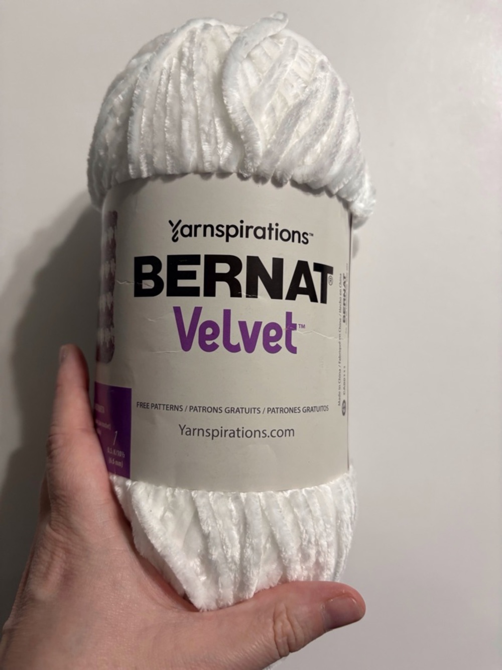 Yarnspirations Bernat Velvet Plush Yarn - White